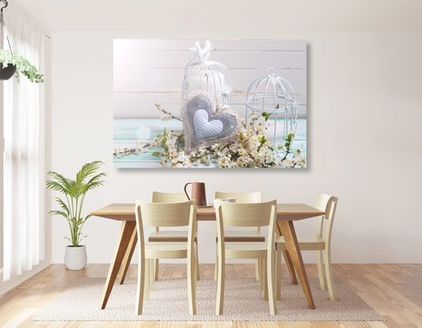 OBRAZ SERDUSZKO I LAMPIONY W STYLU VINTAGE - VINTAGE A RETRO OBRAZY - OBRAZY