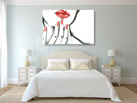 TABLOU PORTRETUL FEMEI ÎN ACUARELĂ - TABLOURI CU DIVERSE PERSOANE - TABLOURI