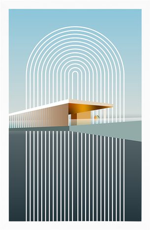 POSZTER SZIVÁRVÁNY ABSZTRAKT HÁTTÉRREL MID-CENTURY. - MOTÍVUMOK A MŰHELYÜNKBŐL - POSZTEREK