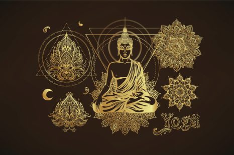 CARTA DA PARATI AUTOADESIVA – BUDDHA DORATO MEDITANTE - CARTA DA PARATI AUTOADESIVE - CARTA DA PARATI