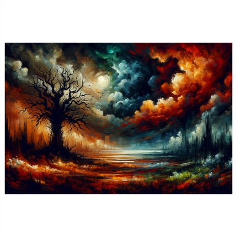 OBRAZ DRAMATICKÉ NEBE A STROM ŽIVOTA - OBRAZY STROMY ŽIVOTA - OBRAZY