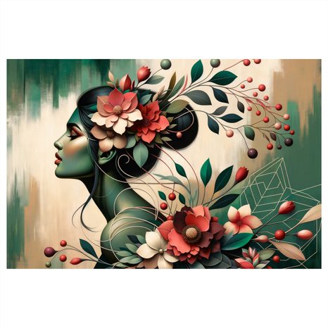 WANDBILD BLUMEN-GÖTTIN - WANDBILDER FRAUEN - BILDER