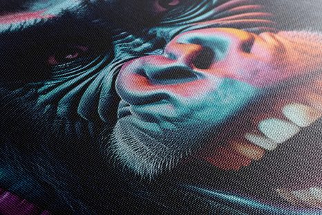 STAMPA SU TELA – GORILLA CON CUFFIE - QUADRI DI ANIMALI DA FESTA CON LE CUFFIE - STAMPE E QUADRI