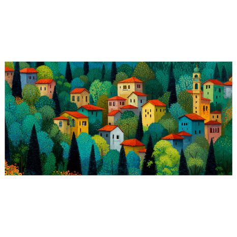 OBRAZ BAREVNÉ DOMY V PŘÍRODĚ - BAREVNÉ DOMY - OBRAZY