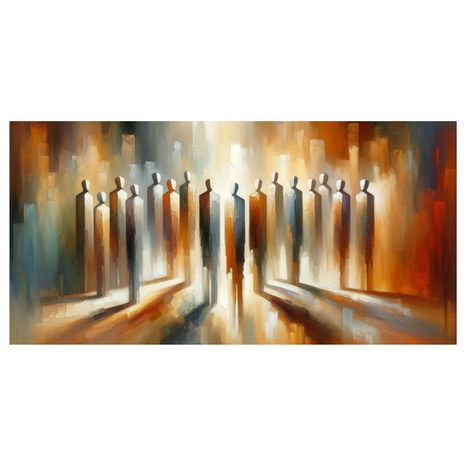 WANDBILD ABSTRAKTE FIGUREN IM LICHT - BILDER VON MENSCHEN - BILDER