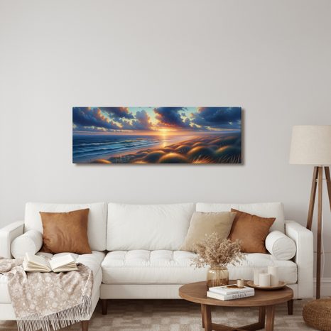 OBRAZ TICHO MEZI VLNAMI A TRÁVOU - OBRAZY VÝCHOD A ZÁPAD SLUNCE - OBRAZY