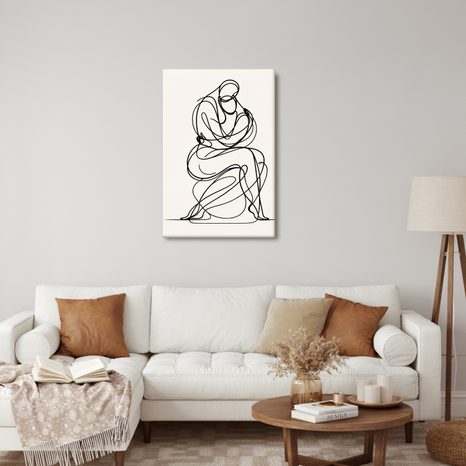 WANDBILD ABSTRAKTE LINIEN IN RUHE - BILDER MIT LIEBESMOTIVEN - BILDER