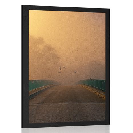 POSTER BIRDS FLYING OVER A BRIDGE - NATURE - POSTERS