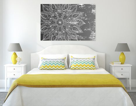 TABLOU TEXTURĂ A MANDALEI ALB-NEGRU - TABLOURI ALB-NEGRU - TABLOURI