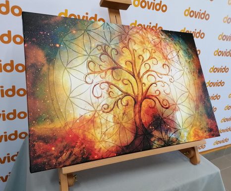 CANVAS PRINT TREE WITH FLOWER OF LIFE - OBRAZY STROMY ŽIVOTA - PICTURES