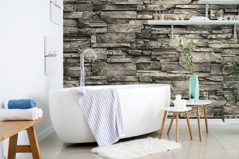 SELBSTKLEBENDE FOTOTAPETE STEINWAND MIT BRAUNEM SCHIMMER - TAPETEN - 🔥 TOTALAUSVERKAUF