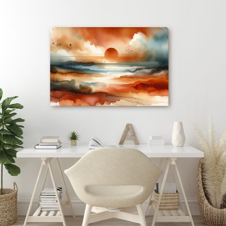 OBRAZ ZAPADAJÍCÍ SLUNCE V KRAJINĚ - OBRAZY VÝCHOD A ZÁPAD SLUNCE - OBRAZY