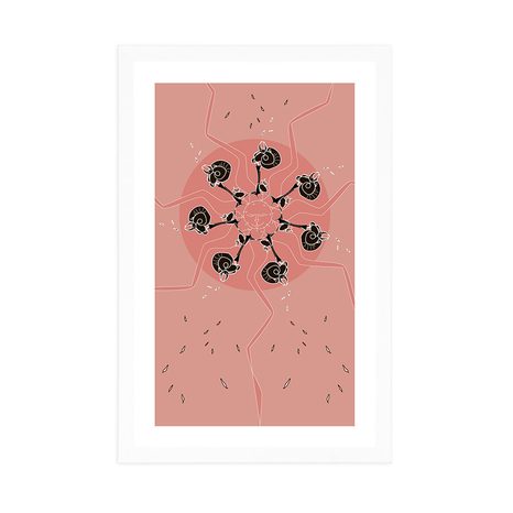 PLAGÁT S PASPARTOU ABSTRAKCIA MESIACA - MOTÍVY Z NAŠEJ DIELNE - PLAGÁTY