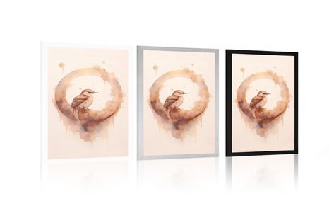 PLAKÁT ZASNĚNÝ PTÁČEK - ZASNĚNÁ ZVÍŘÁTKA - PLAKÁTY