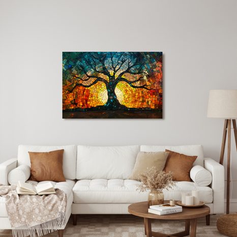 WANDBILD LEBENSBAUM IM MOSAIK - BILDER BÄUME DES LEBENS - BILDER