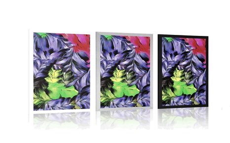 PLAKAT RETRO POTEZI KISTOM - CVIJEĆE - APSTRAKTNI I S UZORKOM - PLAKATI