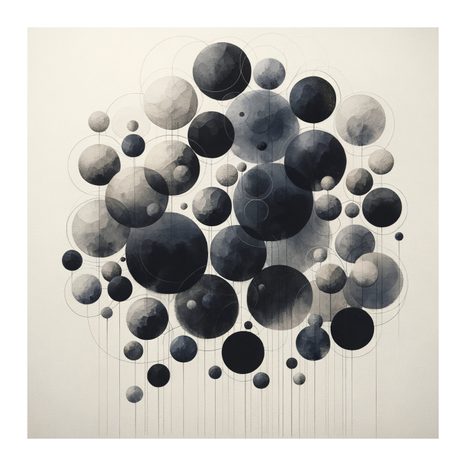 WANDBILD ABSTRAKTE KREISE IM RAUM - BILDER BÄUME DES LEBENS - BILDER