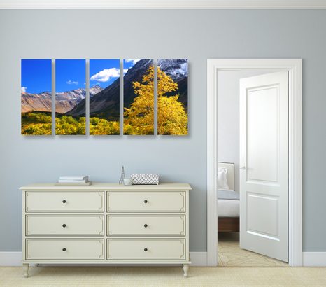 5-DÍLNÝ OBRAZ NÁDHERNÁ PŘÍRODA NA KAMČATCE V RUSKU - OBRAZY PŘÍRODY A KRAJINY - OBRAZY