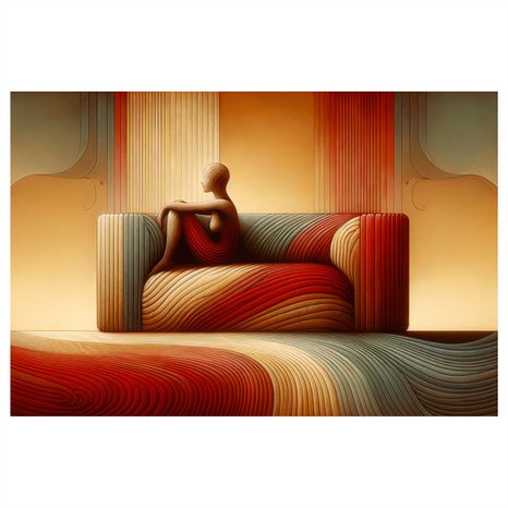 OBRAZ ABSTRAKTNÍ LINIE V TEPLÝCH TÓNECH - ABSTRAKTNÍ OBRAZY - OBRAZY