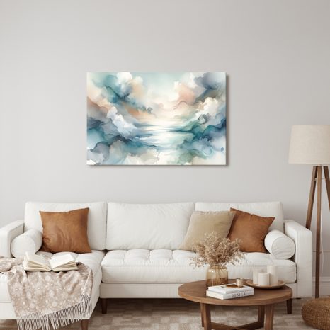 WANDBILD AQUARELL-DÄMMERUNG - WANDBILDER ABSTRAKTE FORMEN - BILDER