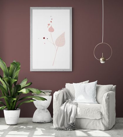 PLAGÁT S PASPARTOU LISTY V JEDNODUCHOM PREVEDENÍ - MOTÍVY Z NAŠEJ DIELNE - PLAGÁTY