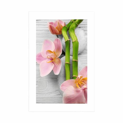 AFFICHE AVEC PASSE-PARTOUT – COMPOSITION ZEN DÉLICATE - FENG SHUI - AFFICHES