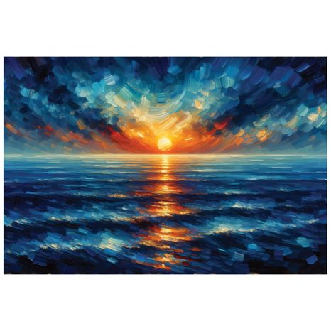 FOTOTAPETE DRAMATISCHER SONNENUNTERGANG ÜBER DEM OZEAN - TAPETEN SONNENAUFGANG UND SONNENUNTERGANG - TAPETEN