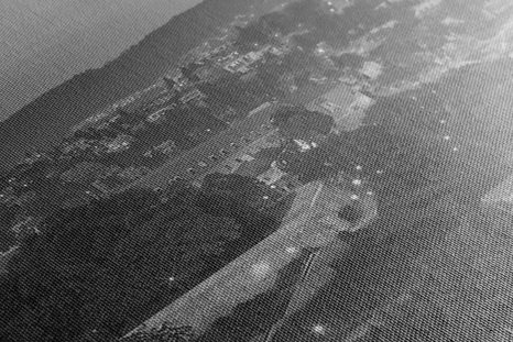 WANDBILD ABEND IN BRATISLAVA IN SCHWARZ-WEISS - SCHWARZ-WEISSE BILDER - BILDER