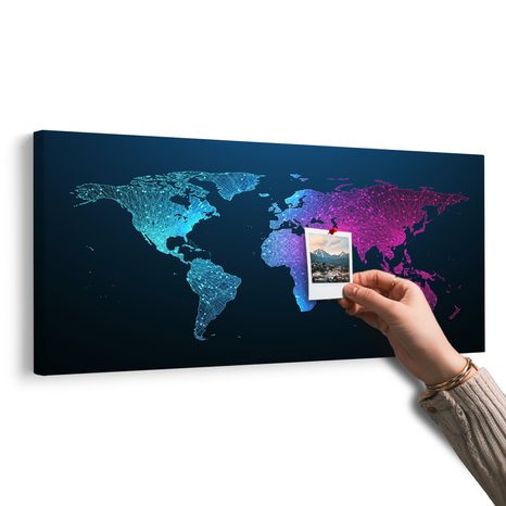 OBRAZ NA KORKU NOČNÍ MAPA SVĚTA - OBRAZY NA KORKU - OBRAZY