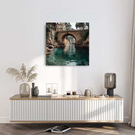 WANDBILD STEINBRÜCKE IN DER NATUR - BILDER VON STÄDTEN - BILDER