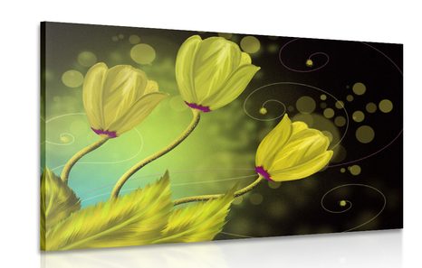 CANVAS PRINT FLOWERS OF GOLD - ABSTRACT PICTURES - PICTURES