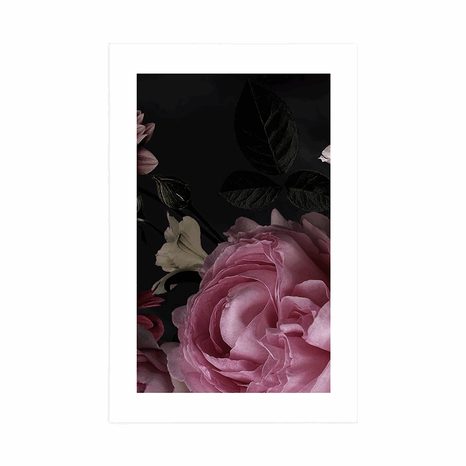 PLAKAT S PASPARTUOM DETALJNA SNIMKA BUKETA CVIJEĆA - CVIJEĆE - PLAKATI