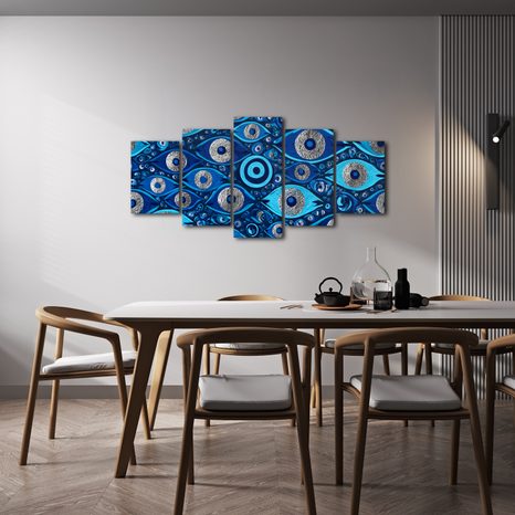 TABLEAU EN 5 PARTIES – YEUX BLEUS PROTECTEURS - TABLEAUX PAR THÈME - TABLEAUX