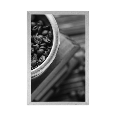 POSZTER VINTAGE KÁVÉDARÁLÓ FEKETE FEHÉRBEN - KONYHAI MOTÍVUMOKKAL - POSZTEREK