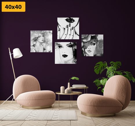 SET OBRAZOV ELEGANCIA ŽENY - ZOSTAVY OBRAZOV - OBRAZY