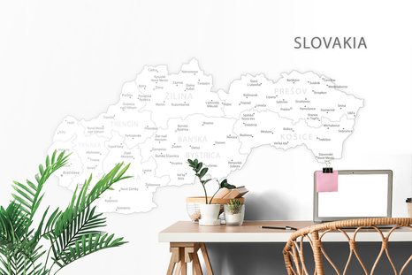 SAMOLEPÍCÍ TAPETA MAPA SLOVENSKA V ČERNOBÍLÉM - SAMOLEPÍCÍ TAPETY - TAPETY