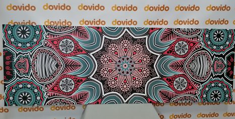 КАРТИНА НА ПЛАТНО – ИНДИЙСКА МАНДАЛА С ЦВЕТЕН МОДЕЛ - ФЪН ШУЙ КАРТИНИ - КАРТИНИ