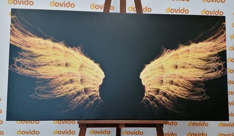 КАРТИНА НА ПЛАТНО – ЗЛАТНИ АНГЕЛСКИ КРИЛА - КАРТИНИ НА АНГЕЛИ - КАРТИНИ