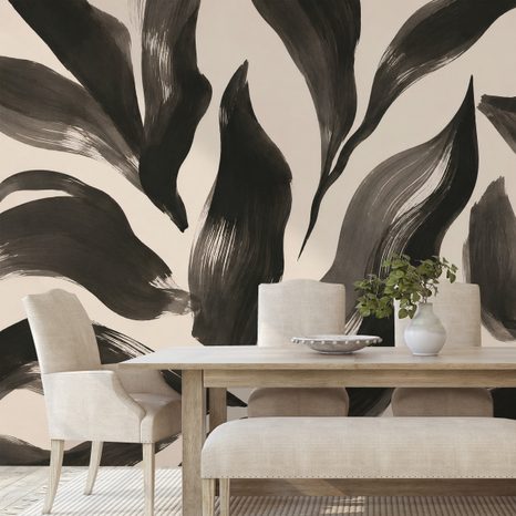 SAMOLJEPLJIVA TAPETA APSTRAKTNI CRNI ORGANSKI OBLICI - APSTRAKTNE TAPETE - TAPETE
