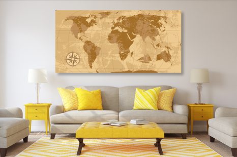 QUADRO IN SUGHERO – MAPPA DEL MONDO RUSTICA - QUADRI SU SUGHERO - STAMPE E QUADRI