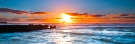 WANDBILD ROMANTISCHER SONNENUNTERGANG - BILDER VON NATUR UND LANDSCHAFT - BILDER