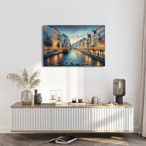 OBRAZ ROMANTICKÉ MĚSTO U VODY - OBRAZY MĚSTA - OBRAZY