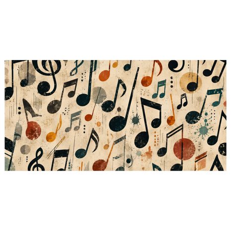 WANDBILD BUNTE MUSIKALISCHE NOTEN - MUSIKBILDER - BILDER