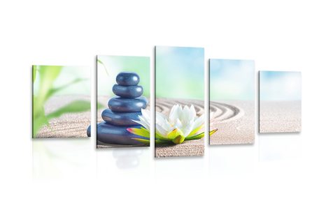 5-PIECE CANVAS PRINT ORIENTAL STONES - PICTURES FENG SHUI - PICTURES