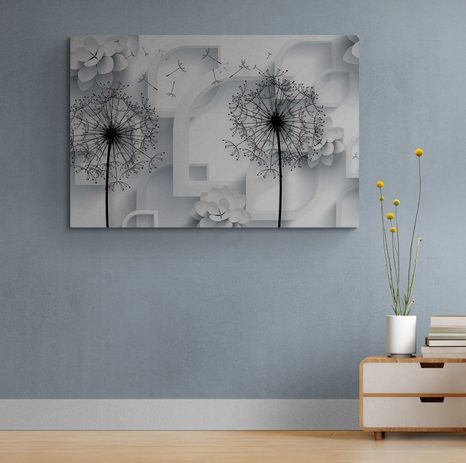 TABLOU MODERN PĂPĂDIE - TABLOURI ALB-NEGRU - TABLOURI