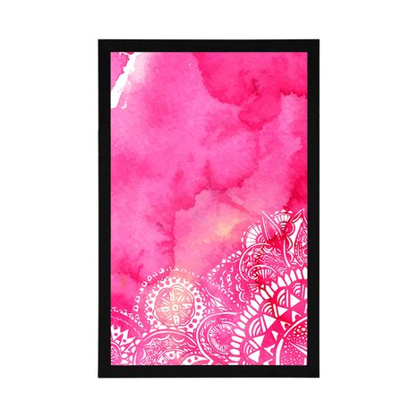 PLAKÁT MANDALA RŮŽOVÝ AKVAREL - FENG SHUI - PLAKÁTY