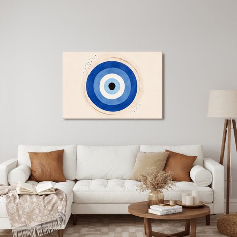 TABLEAU SUR TOILE – ŒIL PROTECTEUR BLEU - TABLEAUX PAR THÈME - TABLEAUX