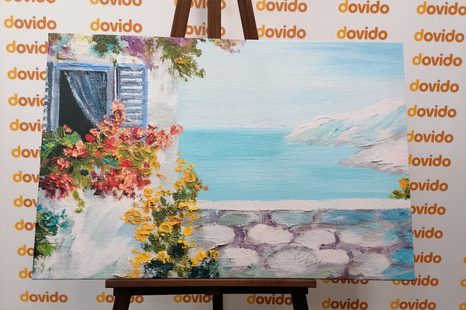 OBRAZ DOMEK U MOŘE - OBRAZY PŘÍRODY A KRAJINY - OBRAZY