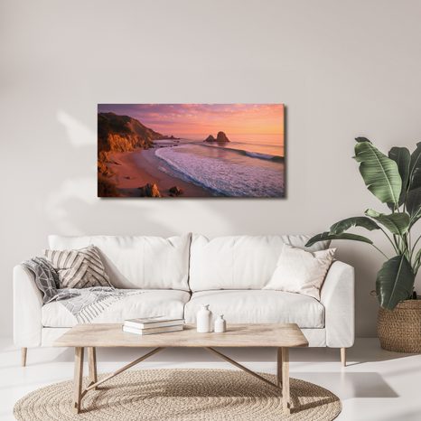 OBRAZ KLIDNÁ PLÁŽ PŘI ÚSVITU - OBRAZY VÝCHOD A ZÁPAD SLUNCE - OBRAZY