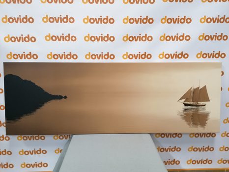 WANDBILD SEGELSCHIFF IN SEPIA - SCHWARZ-WEISSE BILDER - BILDER